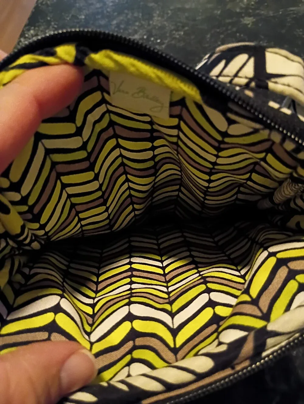 Quilted Floral Crossbody Vera Bradley Bag in Lime Green, Gray, Black And White